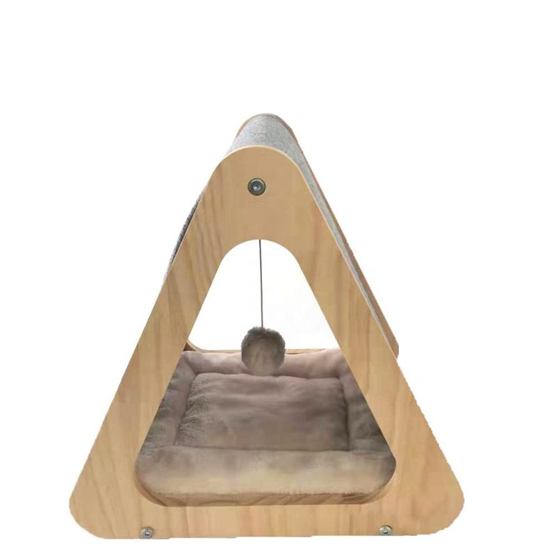 Đồ nội thất thân thiện với mèo bằng gỗ CARB Giường mèo có thể gập lại để cào hang bằng nỉ