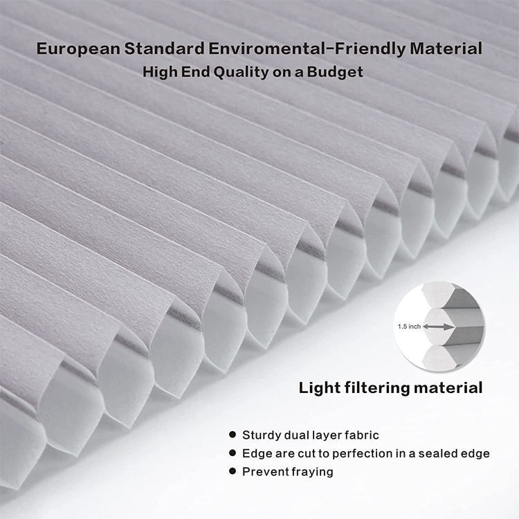 Lọc ánh sáng Ngày đêm Rèm tổ ong Hotel Cordless Cellular Shade