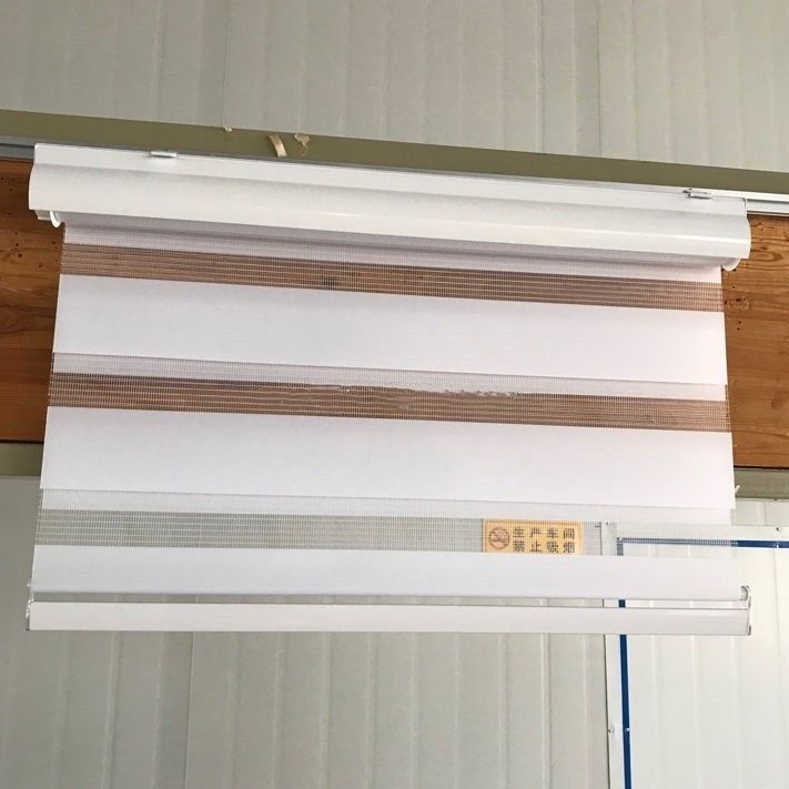Rèm cửa sổ đôi không dây Rèm Zebra Roller Shades Hai lớp Chống tia cực tím