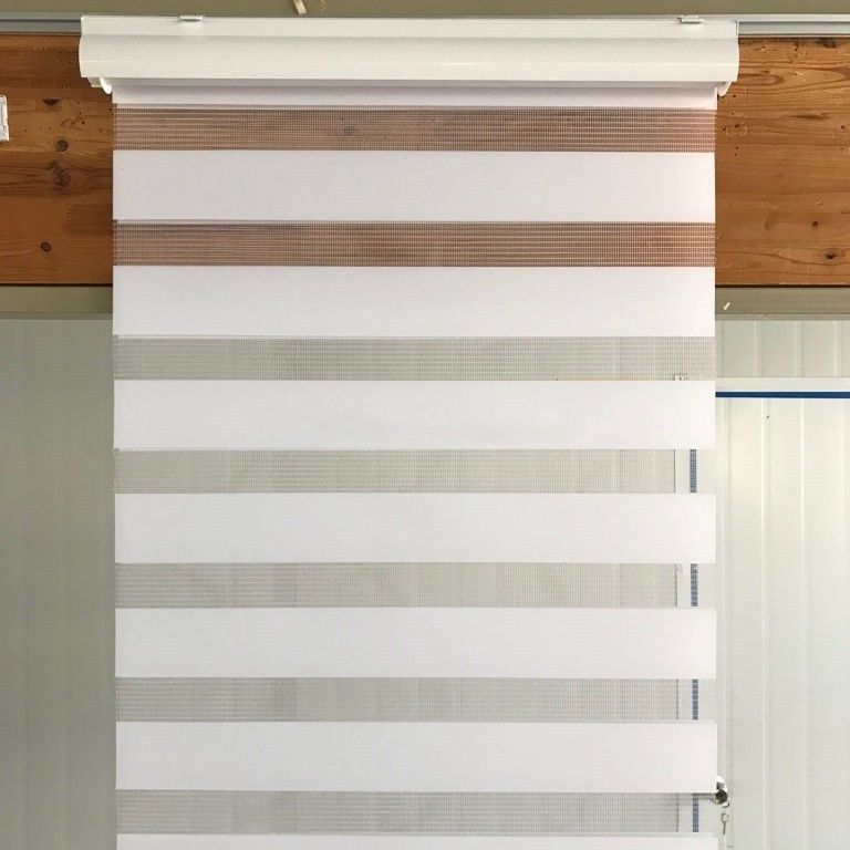 Rèm cửa sổ đôi không dây Rèm Zebra Roller Shades Hai lớp Chống tia cực tím