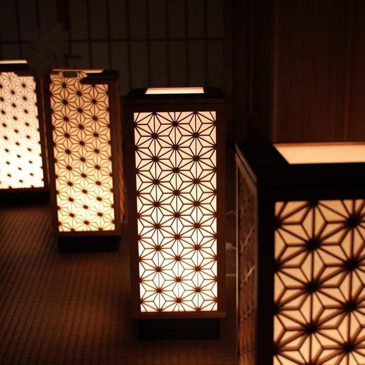 Gỗ trang trí mộc mạc Màn hình chia gỗ bong bóng nước Kumiko Led cho nhà hàng