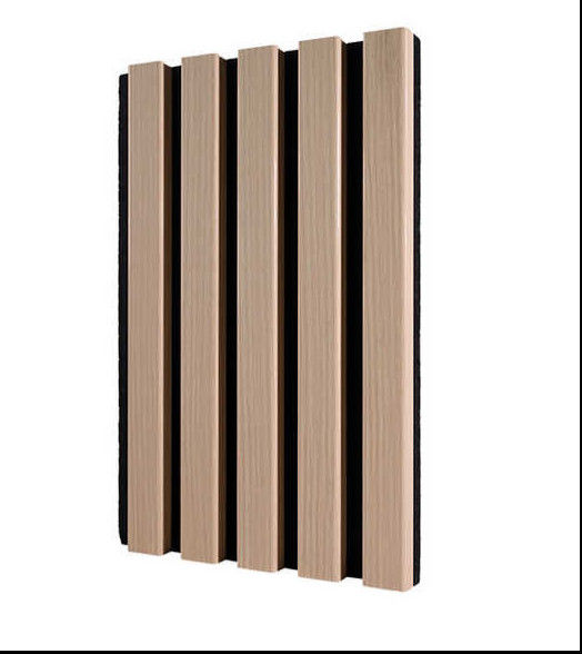 Thiết kế phong cách 21mm Nội thất Wpc Bức tường gỗ MDF cơ sở Slat âm thanh với lõi PET