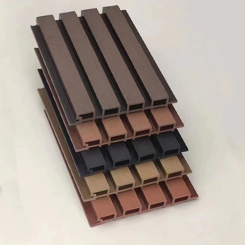 Phòng cắm rỗng chất lượng cao Fluted Co-extrusion trang trí gỗ nhựa tổng hợp Wpc ngoài trời tường bảng phủ