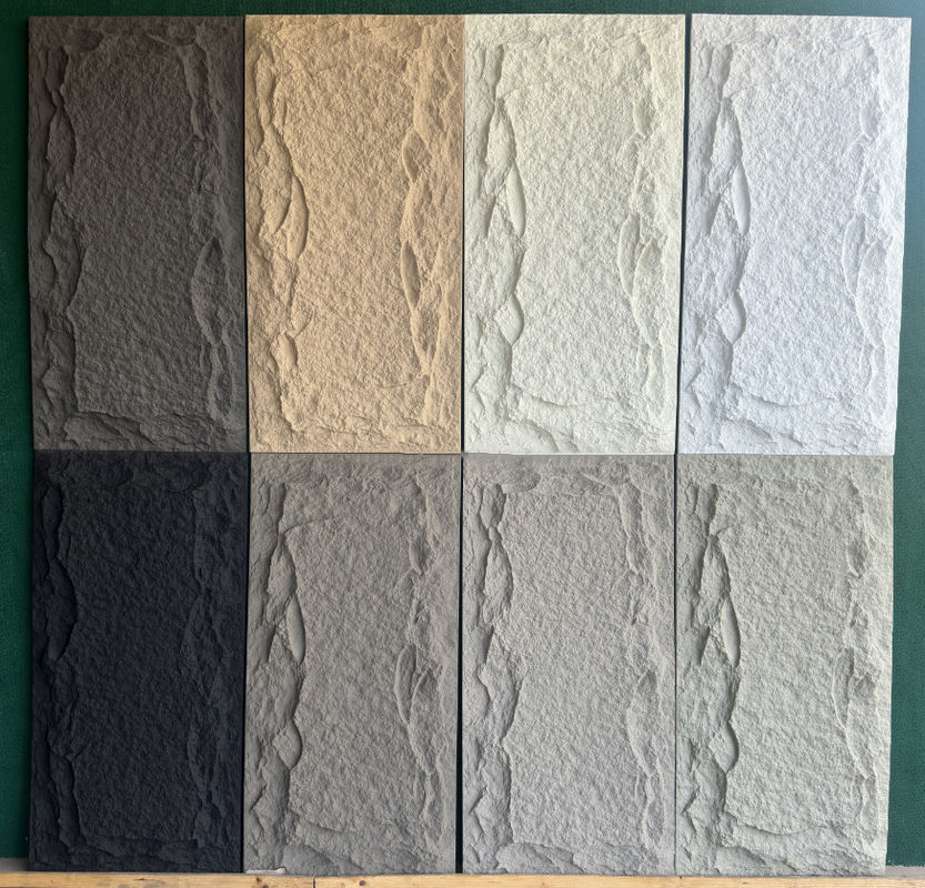 Trọng lượng nhẹ ngoài trời trang trí bên ngoài PU Fux Rock Polyurethane Stone Panel 3D PU Stone Wall Panel