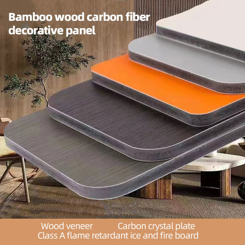 Bamboo Charcoal Wood Veneer Wall Panel WPC Hoa hoa trang trí bảng tường