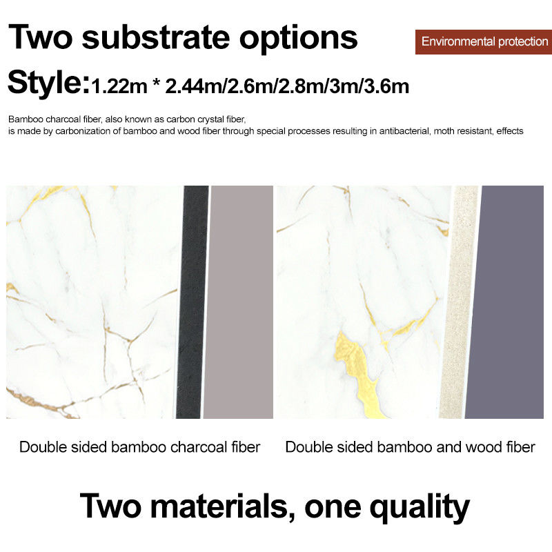 Rừng than gỗ veneer kim loại tấm tường trang trí tấm kim cương PET tấm kim loại