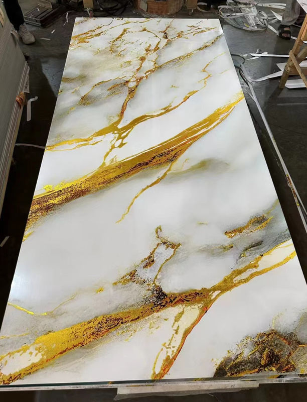 Nội thất Râu than gỗ sợi gỗ veneer kết cấu kim loại gương rắn PVC tấm tường