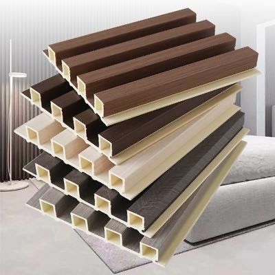 Acoustic Thiết kế tường nội thất gỗ 3d tấm tường WPC Cldding WPC Floated Wall Panels