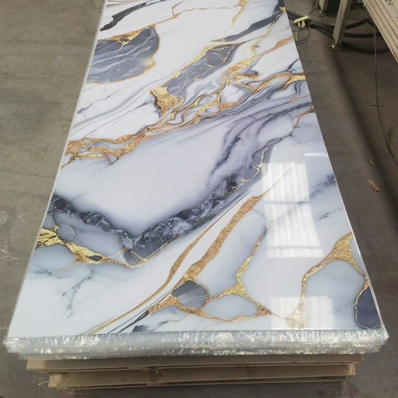 UV Board PVC Laminate Sheet 1220*2440mm Nội thất trang trí Marble Wall Covering Panel