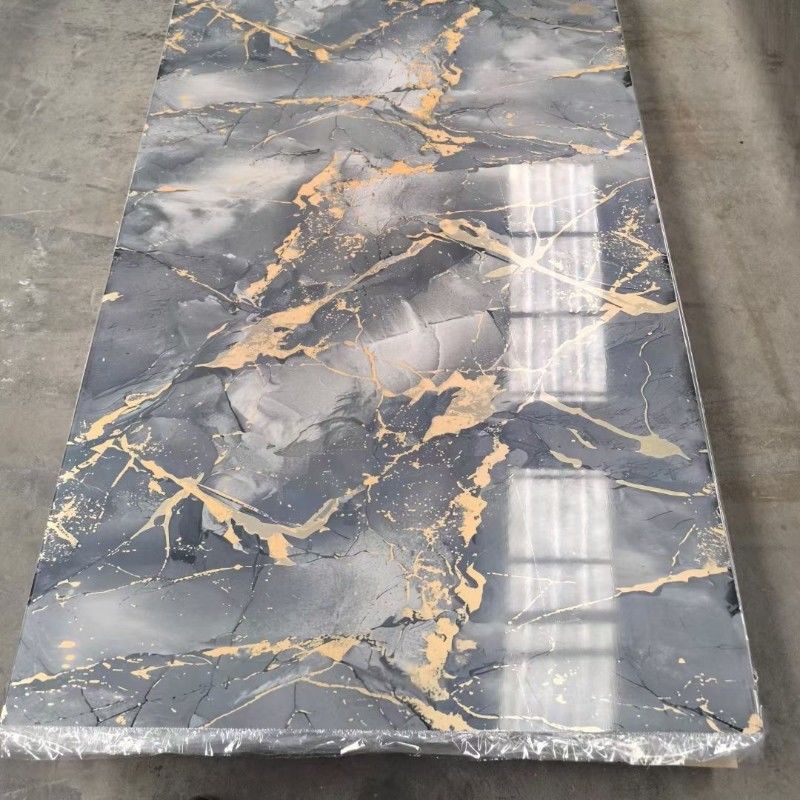 UV Board PVC Laminate Sheet 1220*2440mm Nội thất trang trí Marble Wall Covering Panel