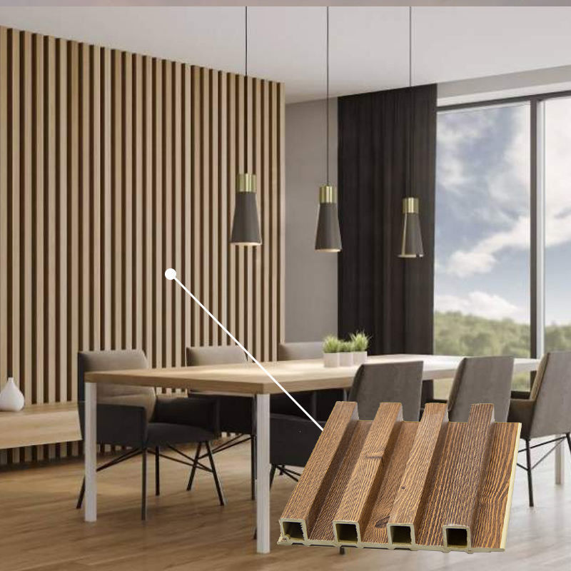 Eco Friendly Fluted Wpc Wall Panel Indoor Use Wpc Wall Cladding Interior Decoration Alternative Wood (Thiết kế nội thất bằng gỗ thay thế)