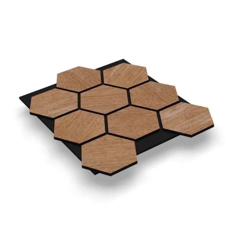 Thiết kế hiện đại gỗ veneer Acoustic Hexagon Panel Soundproof And Sound-Absorbing Wall Panels For Hotel Insulation