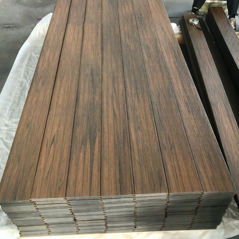 Đường sàn sàn không thấm nước đồng ép châu Âu WPC Hỗn sàn Composite Decking Outdoor Use Brushed Wood Plastic Composite