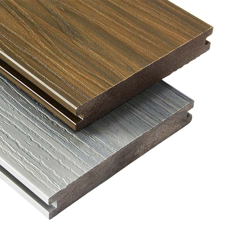 Đường sàn sàn không thấm nước đồng ép châu Âu WPC Hỗn sàn Composite Decking Outdoor Use Brushed Wood Plastic Composite