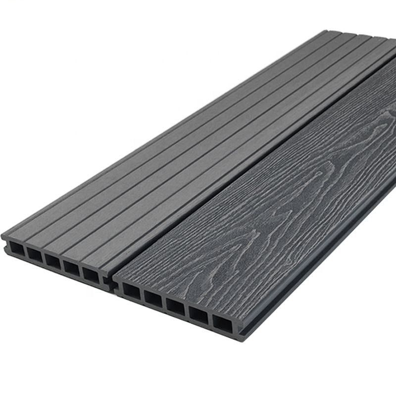 Custom Interlock Wpc ngoài trời Decking 3D nổi gỗ hạt Composite decking board Trung Quốc gỗ nhựa kết cấu sàn