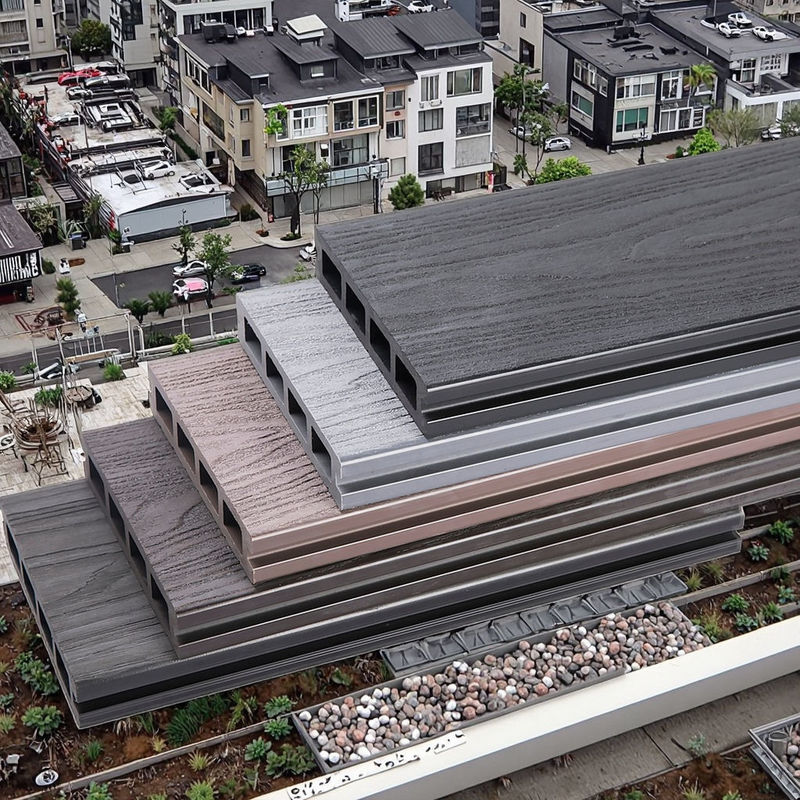 Custom Interlock Wpc ngoài trời Decking 3D nổi gỗ hạt Composite decking board Trung Quốc gỗ nhựa kết cấu sàn