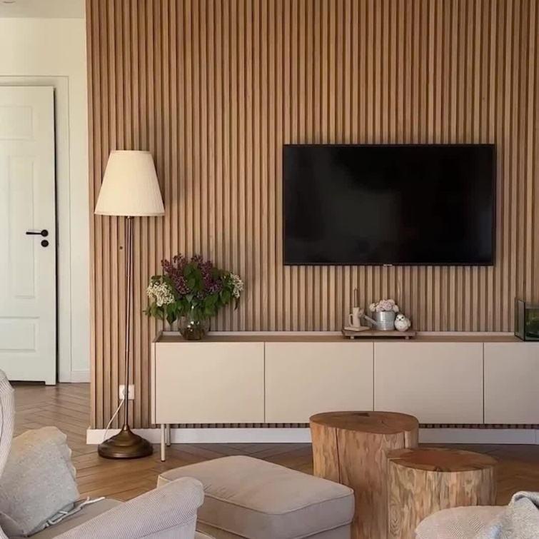 Nội thất WPC Floated Wall Panel 3D PVC gỗ thay thế ngoài trời / thương mại / nhà bếp / phòng tập thể dục