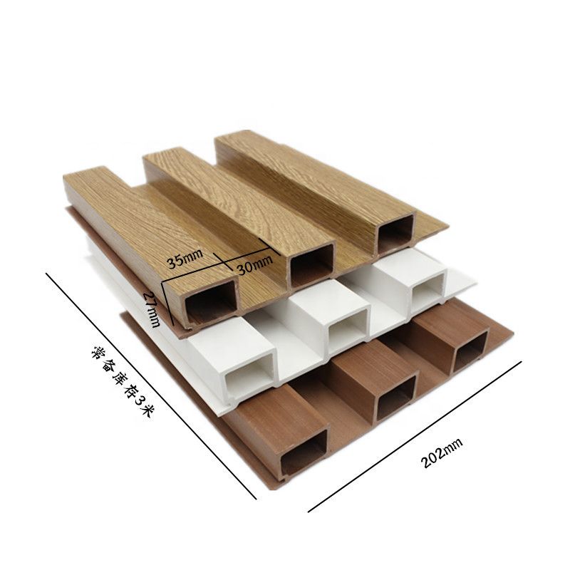Tấm ốp tường tích hợp chống thấm nước khác Tấm gỗ cong Tấm ốp tường PVC Trang trí tường Nội thất Thanh nan WPC