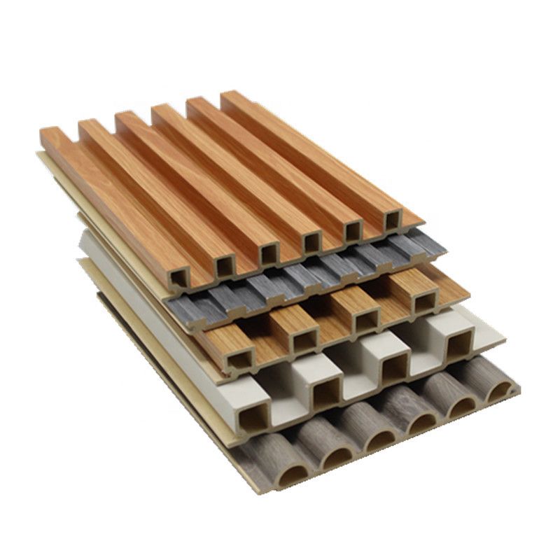 Tấm ốp tường tích hợp chống thấm nước khác Tấm gỗ cong Tấm ốp tường PVC Trang trí tường Nội thất Thanh nan WPC