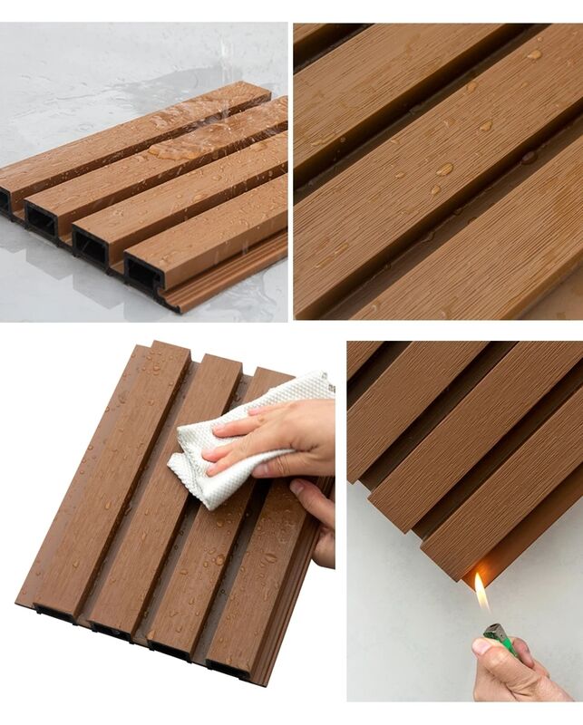 Các tấm tường ngoài trời không thấm nước chất lượng cao WPC Các vật liệu tổng hợp gỗ nhựa cho trang trí bên ngoài