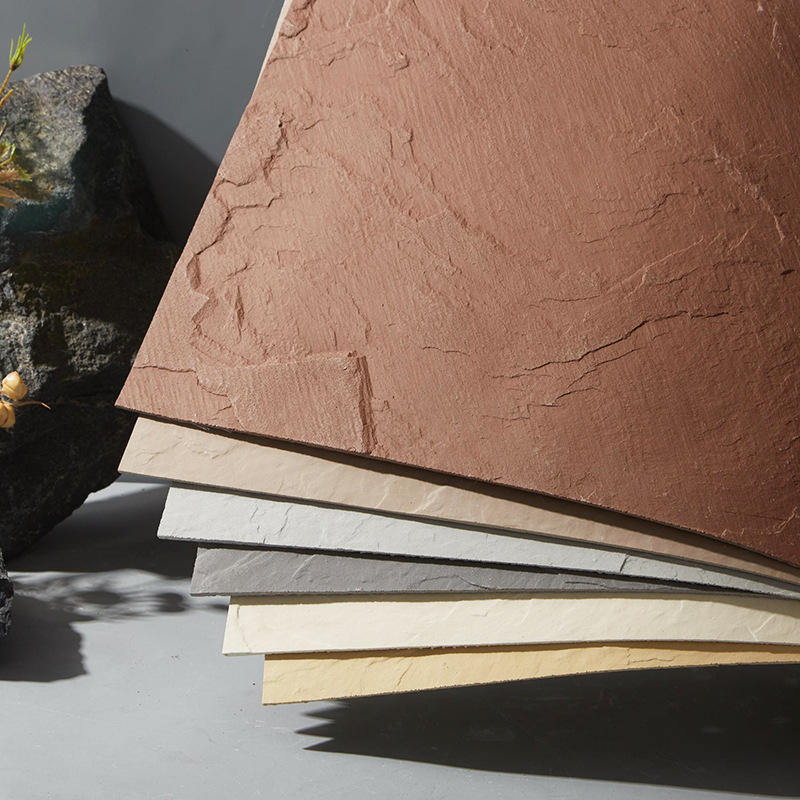 Không thấm nước chống cháy đá giả đá mềm Travertine Bức tường phong cách cổ điển Dẻo cong nhân tạo Dẻo dẻo nội thất