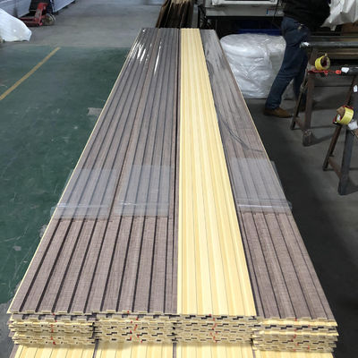 Bảng tường trang trí nội thất Bảng trần PVC phủ sợi tre nghệ thuật Bảng nền WPC Bảng slates