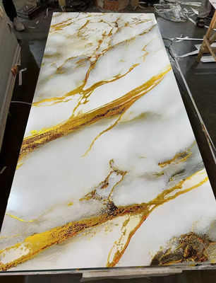 Nội thất Râu than gỗ sợi gỗ veneer kết cấu kim loại gương rắn PVC tấm tường