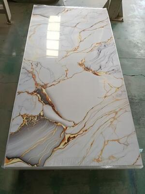 Factory Direct Supply Gold Color Wholesale UV Coating Board Flexible PVC Marble Sheet Bàn tường trang trí